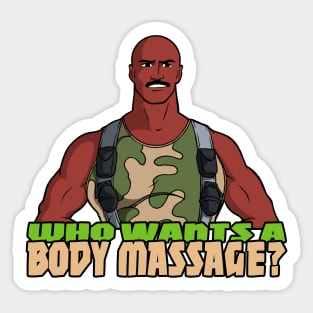 Who Wants A Body Massage? Sticker